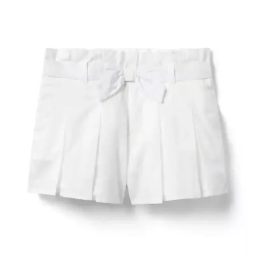 Girl White Pleated Paperbag Waist Short by Janie and Jack
