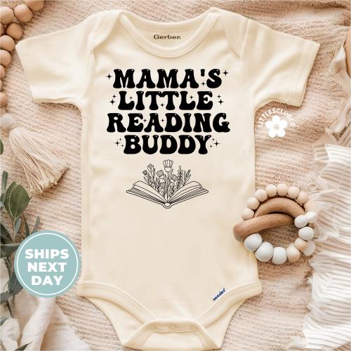 Mama’s Little Reading Buddy Onesie®, Book Club Baby Bodysuit, Future Bookworm Onesie, Book Club Member Onesie, (LC-ABEYT87)