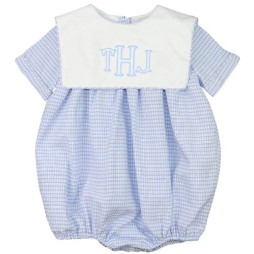 Blue Gingham Seersucker Bubble – Cecil & Lou