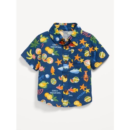 Short-Sleeve Linen-Blend Pocket Shirt for Baby