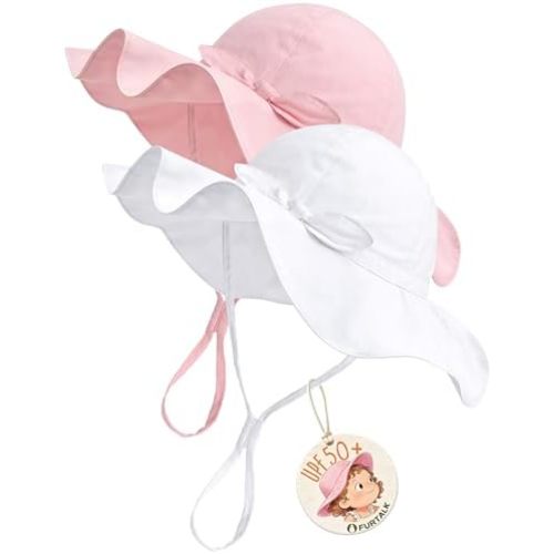FURTALK Baby Sun Hat Toddler Beach Hats with UPF 50+ Sun Protection Wide Brim Girls Bucket Hat