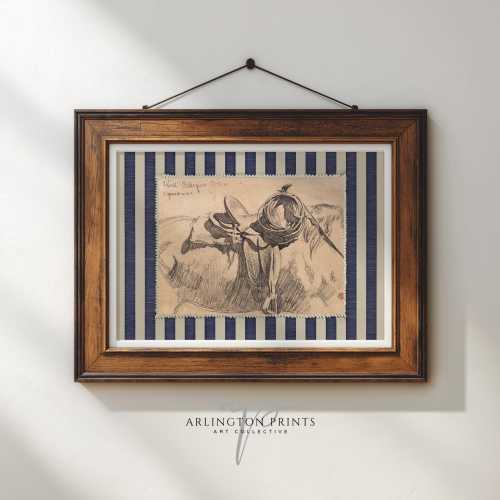 Cowboy Saddle Printable Wall Art – Vintage Western Ranch Decor | SK-504