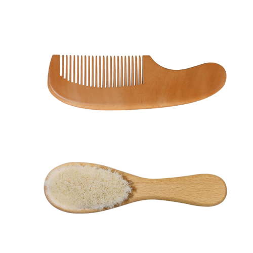 Baby Hair Brush and Comb Set for - Wooden Baby Hair Brush with Soft Goat Hair - Gentle Cradle Cap Care for - for Boys and Girls