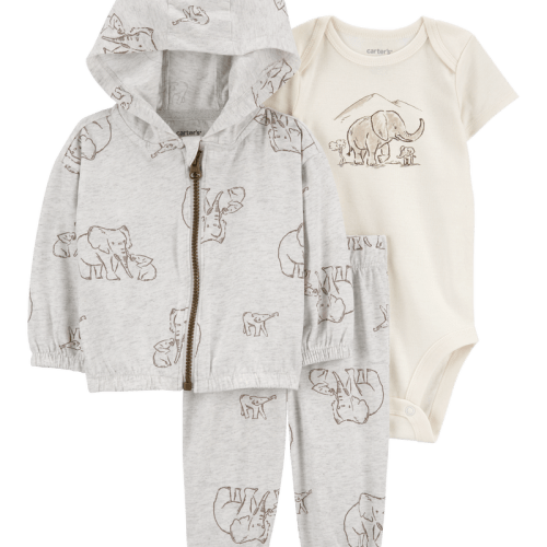 Grey/Ivory Baby 3-Piece Elephant Little Jacket Set | Carter’s Oshkosh Canada