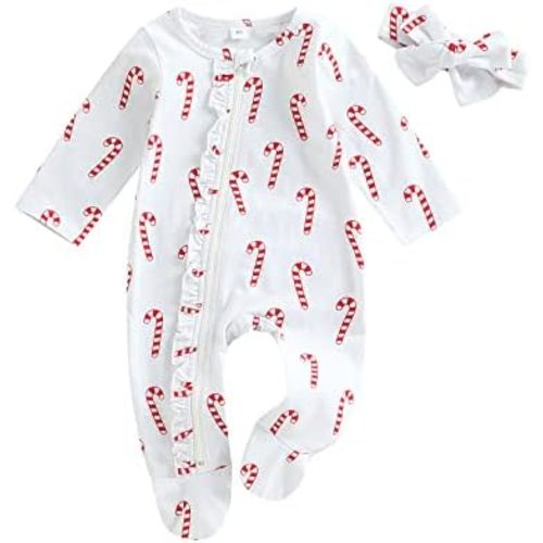 ZAXARRA Newborn Baby Girl Clothes Cute Print Long Sleeve Romper One Piece Jumpsuit Infant Fall Winter Outfits