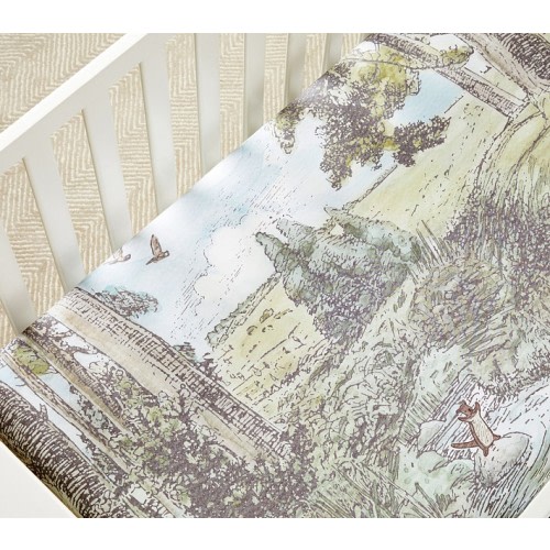 Disney's Winnie the Pooh Mural Organic Crib Fitted Sheet