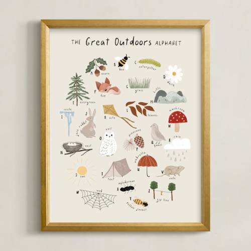 The great outdoors alphabet Open Edition Children's Art Print by Maja Cunningham