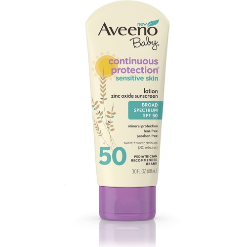 4 Pack - Baby Continuous Protection Sensitive Skin Lotion Zinc Oxide Sunscreen SPF 50 3 oz