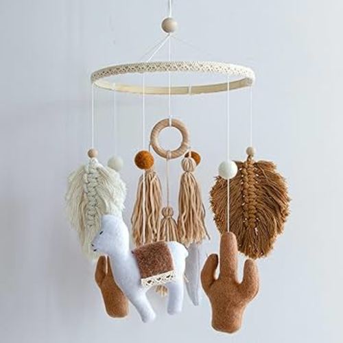 Baby Crib Mobiles, Newborn Baby Mobile for Baby Girls, Woodland Jungle Animals Wild Zoo Nursery Decor, Baby Shower Gift Nursery Mobile