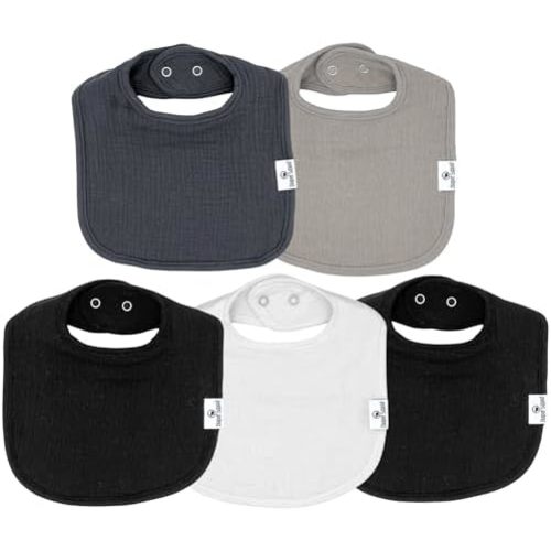 DiaperSquad's Baby Bibs for Drooling and Teething, Bibs for Boys, Baby Girl - Solid Cotton Baby Drool Bibs