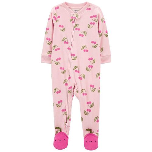 Baby & Toddler Girl Carter's Cherry Fleece Footed Pajamas