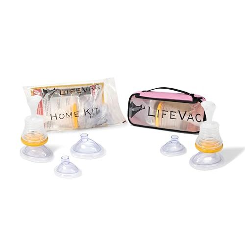 LifeVac Home & Pink Travel Kit Combo - Portable Suction Rescue Device, First Aid Kit for Kids and Adults, Portable Airway Suction Device for Children and Adults