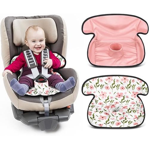 2 Pack Floral Car Seat Protector for Potty Training Waterproof Piddle Pad Cover from Spillages Nappy Leaks Toilet Training Anti Slip Backing Strollers Carseat Liner for Toddlers Babies