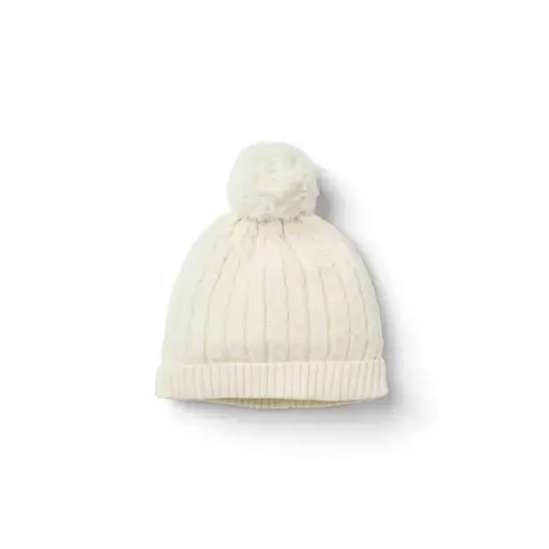 Newborn Cream And Sugar Baby Cable Knit Pom Beanie by Janie and Jack