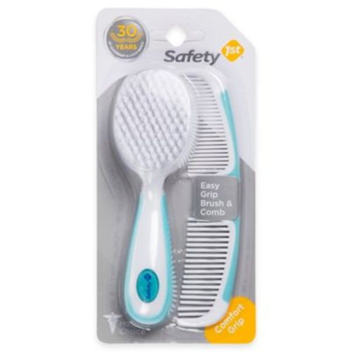 Safety 1st® Easy Grip Brush and Comb Set - WHITE/GREEN - 2 PIECE