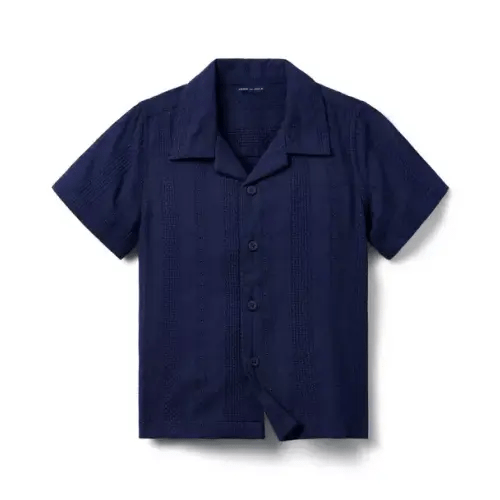 Boy Merchant Marine The Eyelet Cabana Shirt by Janie and Jack
