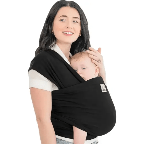 KeaBabies Baby Wrap Carrier - All in 1 Original Breathable Baby Sling, Lightweight,Hands Free Baby Carrier Sling, Baby Carrier Wrap, Baby Carriers for Newborn, Infant,Baby Wraps Carrier (Trendy Black)