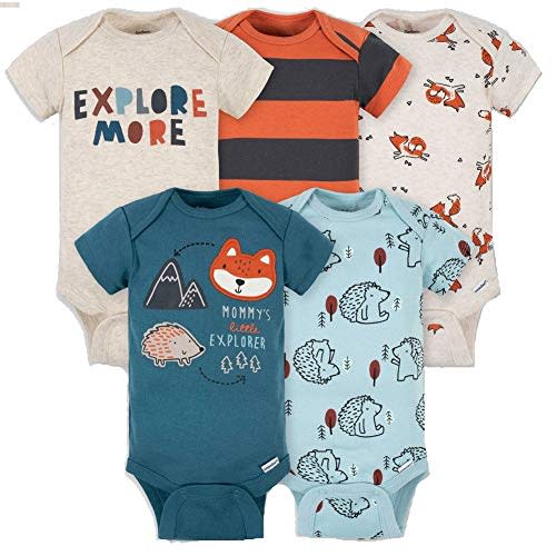 Gerber Baby Girls' 5-Pack Short Sleeve Variety Onesies Bodysuits