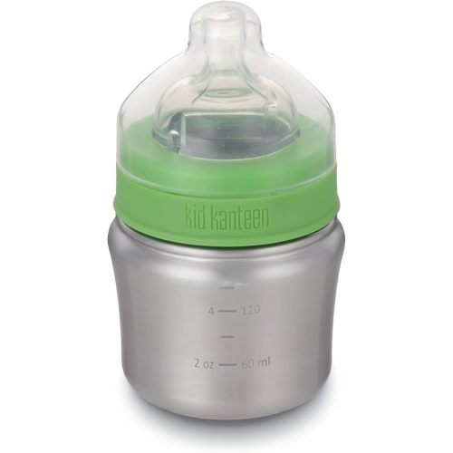 Klean Kanteen Kid Kanteen Wide Mouth Single Wall Stainless Steel Baby Bottle with Dust Cover