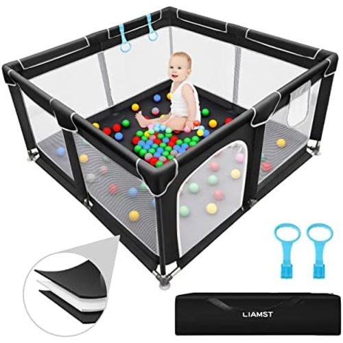 Baby Playpen , Baby Playard, Playpen for Babies with Gate Indoor & Outdoor Kids Activity Center , Sturdy Safety Play Yard with Soft Breathable Mesh