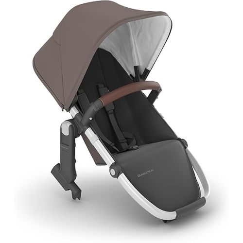 UPPAbaby RumbleSeat V2+ Second Lower Seat/Compatible with Vista V2 and Vista V3 / Adapters, Bumper Bar, Bug Shield Included/Theo (Dark Taupe/Silver Frame/Chestnut Leather)