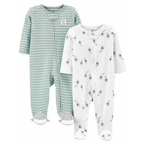 Simple Joys by Carter's Baby 2-Way Zip Thermal Footed Sleep and Play, Pack of 2