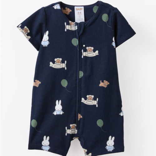 Miffy Short Sleeve Zip Romper