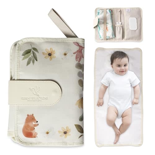 Portable Baby Diaper Changing Pad – Waterproof, Lightweight, & Foldable with Built-in Pillow | Perfect Travel Changing Mat for Baby Diaper Bag | Easy-to-Clean Portable Changing Station for On-the-Go
