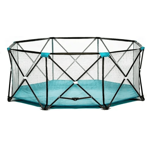 Regalo My Play Deluxe Extra Large Portable Play Yard Indoor and Outdoor, Bonus Kit, Washable, Teal, 8-Panel