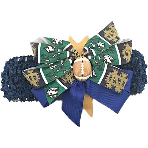 Notre Dame Baby Girl Boutique Bow Crocheted Headband Fits Newborn to Adult