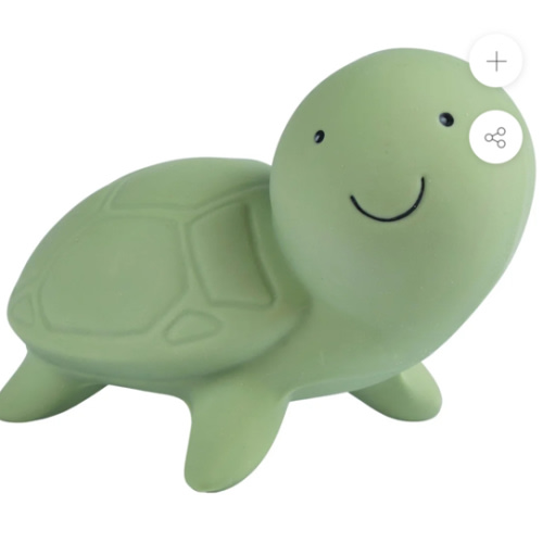 Turtle Organic Natural Rubber Rattle, Teether & Bath Toy