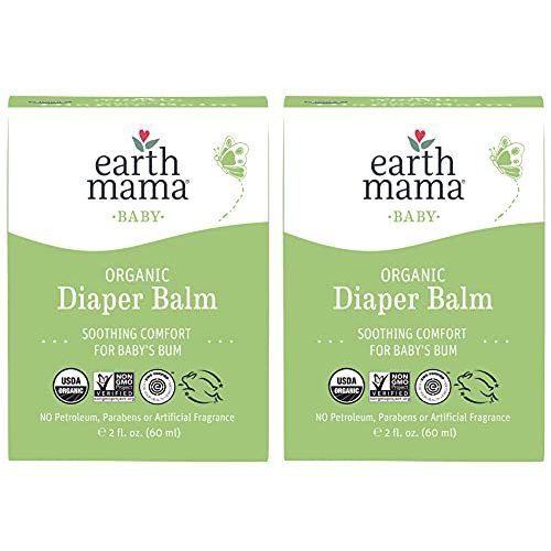 Earth Mama Organic Diaper Balm 2-Ounce | Diaper Cream for Baby | EWG Verified, Petroleum & Artificial Fragrance-Free with Calendula for Sensitive Skin (2-Pack)