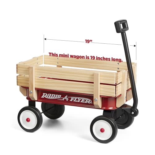 Radio Flyer My 1st Miniature Steel & Wood Wagon, 19" Long Toy Wagon for Kids 1.5+