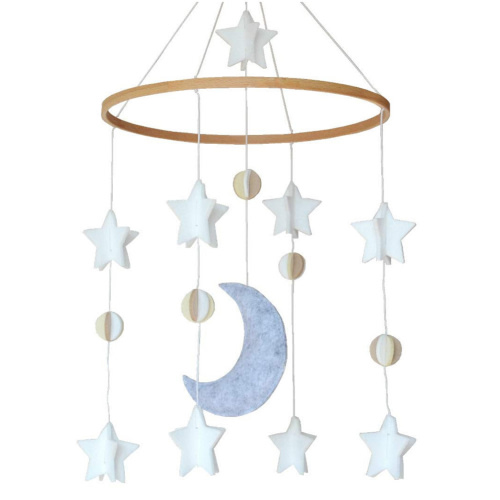 Julam Baby Crib Mobile with Felt Star, Moon for Newborn