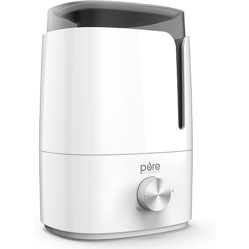 Pure Enrichment HUME Ultrasonic Cool Mist Humidifier - Easy-Clean 3.5L Tank Lasts up to 50 Hours; Whisper Quiet, & Auto Shut-Off for Large Living Rooms, Basements, Bedrooms, Nurseries, & Plants