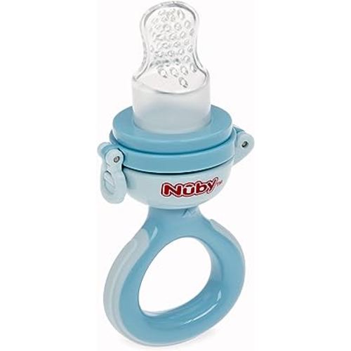 Nuby Twist N' Feed Infant First Foods Feeder with Hygienic Cover: 10M+ (Blue)
