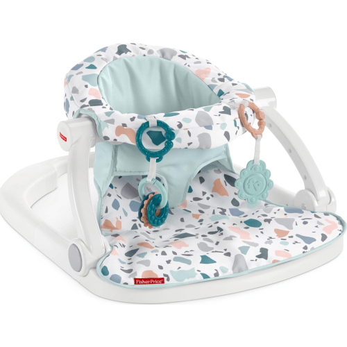 Sit-Me-Up Baby Floor Seat Portable with Toys Machine Washable Pad Pacific Pebble