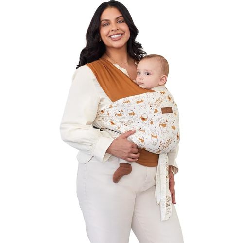 Moby Easy Wrap Carrier | Baby Carrier and Wrap in One for Mothers, Fathers, and Caregivers | Newborns, Infants, and Toddlers | Can Carry Babies up to 33 lbs | Disney's Winnie The Pooh Playtime Pals