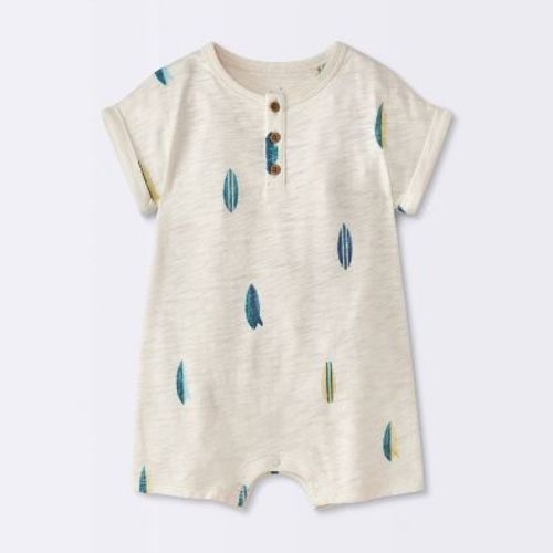 Baby Boys' Printed Romper - Cloud Island™ Cream 0-3M