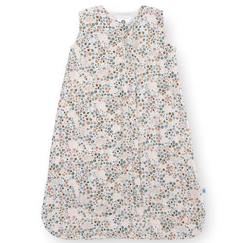 Little Unicorn 6-12 Month Premium Muslin Sleep Sack 1.1 TOG | Soft & Breathable Muslin Cotton for safer sleep | 2 way zipper (Pressed Petals)