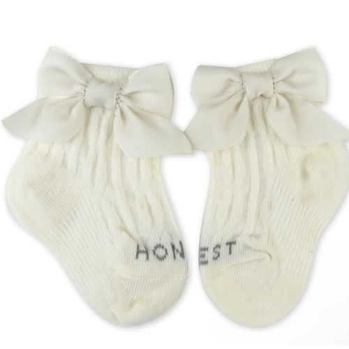 Cable Knit Sock with Bow | Honest Baby Clothing