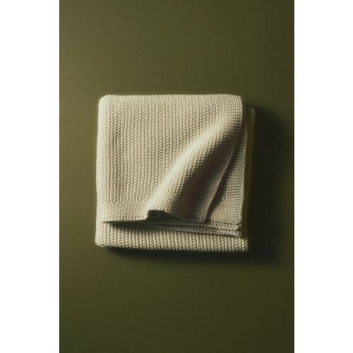 Light khaki green Moss-Stitched Cotton Baby Blanket at H&M Home | H&M US