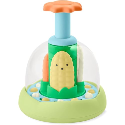 Skip Hop Press & Spin Baby Toy, Farmstand What's Poppin Corn Spinner