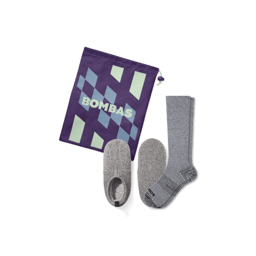 Women's Compression Sock and Gripper Slipper 2-Pack