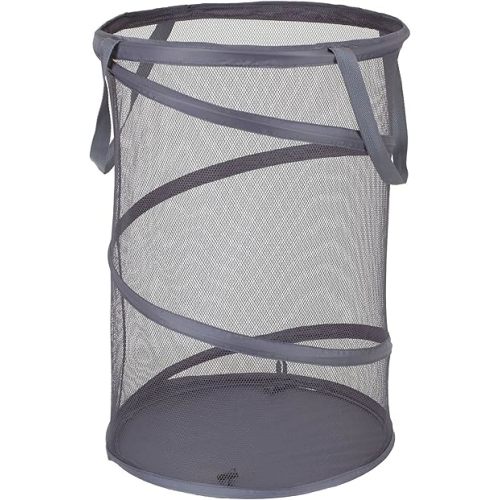Household Essentials 2027-1 Pop-Up Collapsible Mesh Laundry Hamper | Charcoal