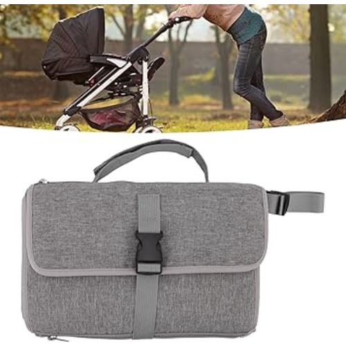 Foldable Diaper Pad, Baby Changing Mat with Handle Strap, Detachable and Convenient for Travel, Mommy Bag Essential(Grey)