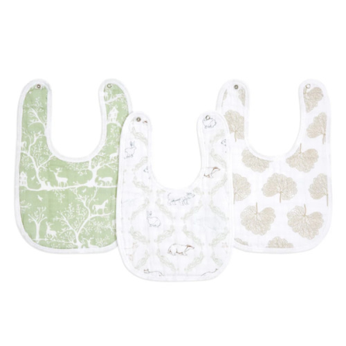 aden + anais Harmony Cotton Muslin Snap Bibs 3pk