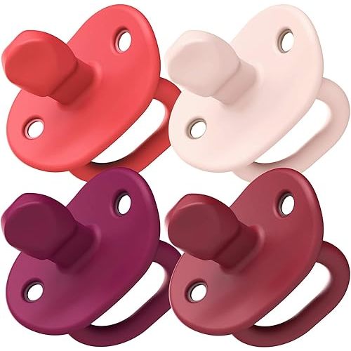 Boon JEWL Orthodontic Silicone Pacifier - Stage 2 - Pink (4pk)