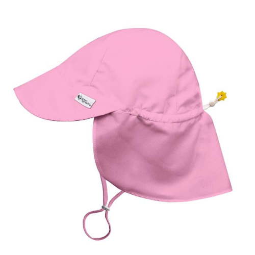 green sprouts UPF50+ Eco Flap Hat-Light Pink-0-6mo