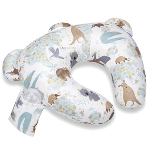 CshidWorld Cute Nursing Pillow, Ergonomic Breast Feeding Pillows for Mom, Enhanced Comfort, with Removable Pillow Cover/ Handy Side Pocket, Breastfeeding Essentials, Multifunctional Support Cushion